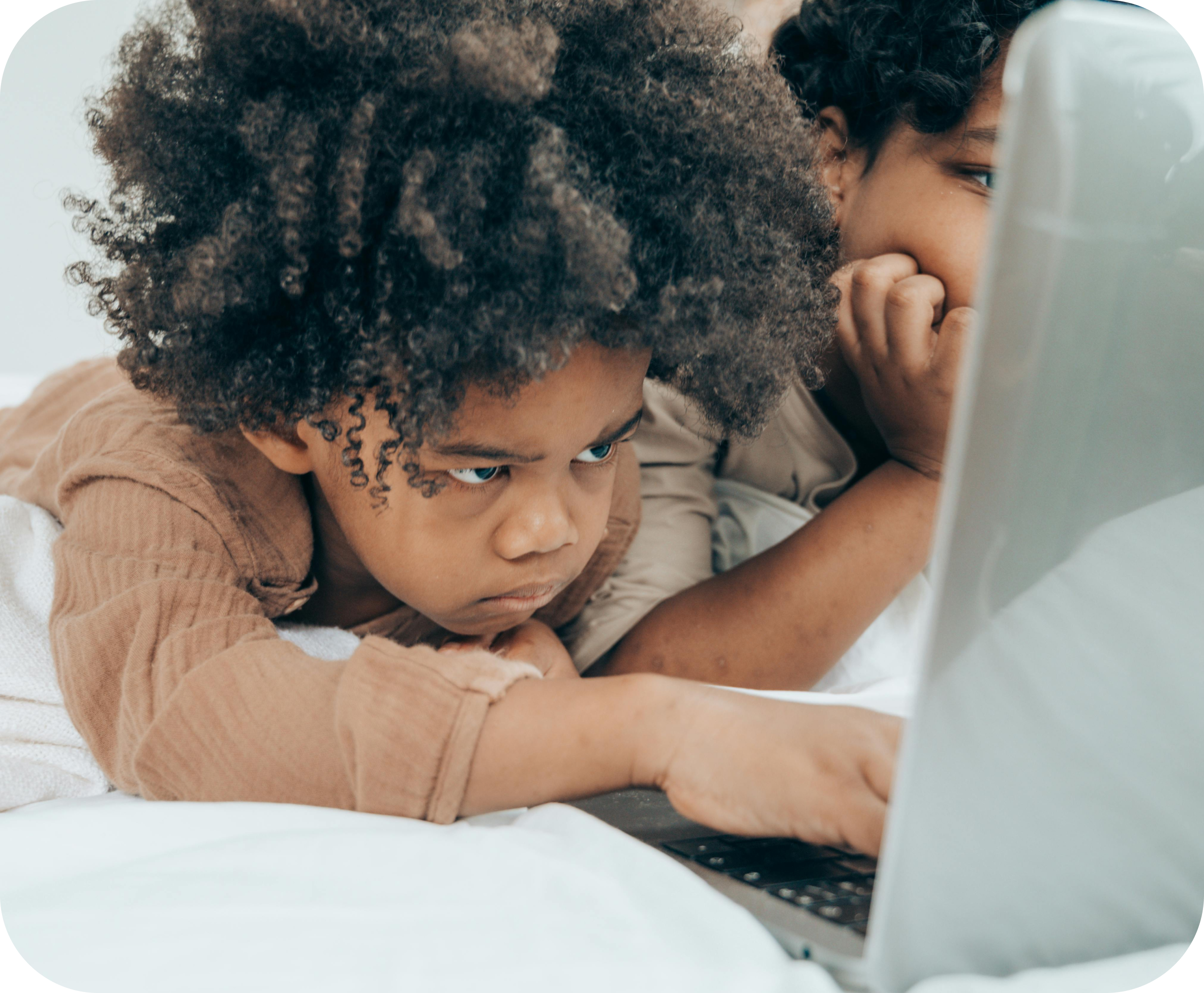 Child using a laptop