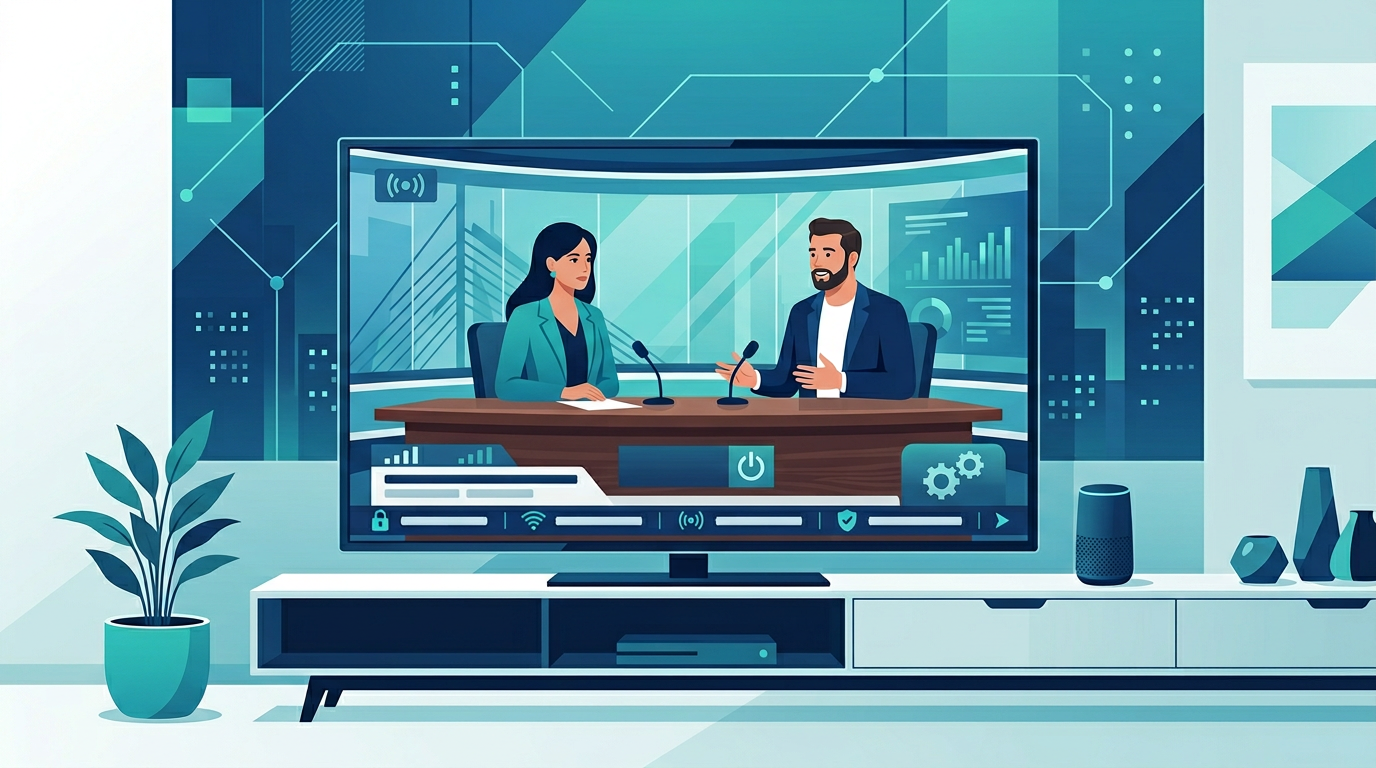 TV news interview about online safety
