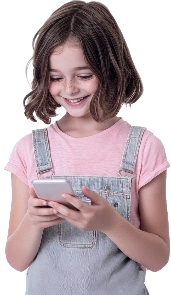 Child using phone safely